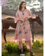 Women’s Peach Mul Cotton Kurti Set with Premium Cotton Pant