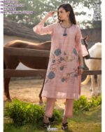 Women’s Peach Mul Cotton Kurti Set with Premium Cotton Pant