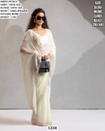 Women’s Designer Satin Silk Saree In Blush With Handwork Blouse