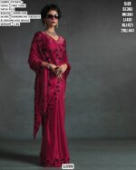 Elegent Satin Silk Saree with Sequence Beads and Handworked Choli