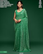 Georgette Sequin Embroidered Saree For Women – Party Wear Glam Look