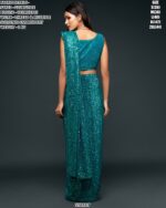 Georgette Sequin Embroidered Saree For Women – Party Wear Glam Look