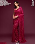 Georgette Sequin Embroidered Saree For Women – Party Wear Glam Look