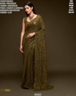 Georgette Sequin Embroidered Saree For Women – Party Wear Glam Look