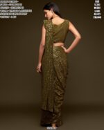 Georgette Sequin Embroidered Saree For Women – Party Wear Glam Look
