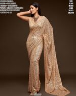 Georgette Sequin Embroidered Saree For Women – Party Wear Glam Look