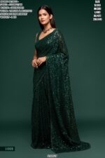 Georgette Sequin Embroidered Saree For Women – Party Wear Glam Look