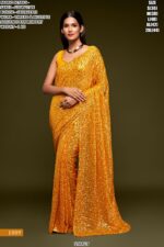 Georgette Sequin Embroidered Saree For Women – Party Wear Glam Look