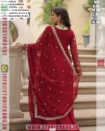 Faux Blooming Embroidered Anarkali Suit With Dupatta For Women