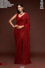Georgette Sequin Embroidered Saree For Women – Party Wear Glam Look
