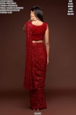 Georgette Sequin Embroidered Saree For Women – Party Wear Glam Look