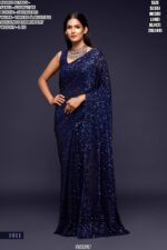 Georgette Sequin Embroidered Saree For Women – Party Wear Glam Look