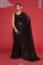 Georgette Sequin Embroidered Saree For Women – Party Wear Glam Look