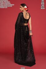 Georgette Sequin Embroidered Saree For Women – Party Wear Glam Look