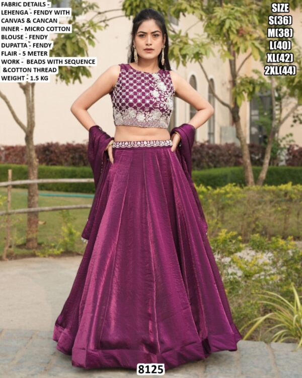 Women’s Designer Fendy Lehenga Set with Cotton Thread Embroidery