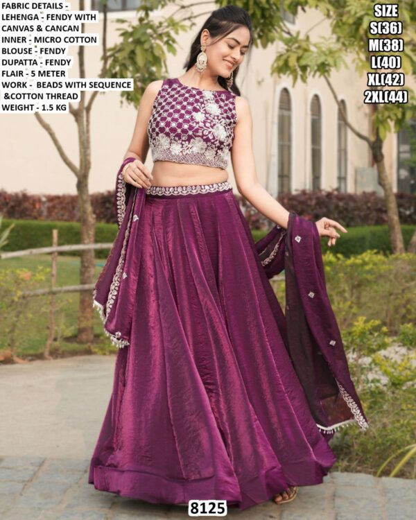 Women’s Designer Fendy Lehenga Set with Cotton Thread Embroidery