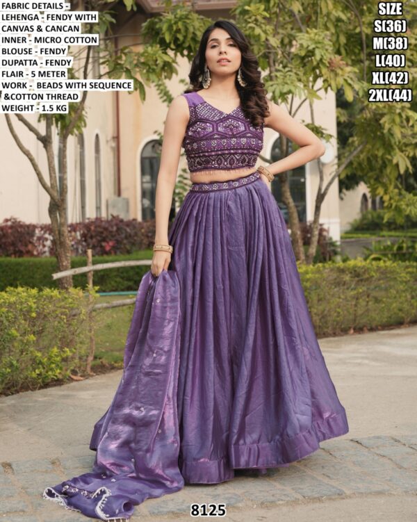 Women’s Designer Fendy Lehenga Set with Cotton Thread Embroidery