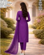 Elegant Embroidered Ethnic Suit Set For Women With Silk Dupatta