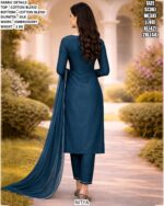 Elegant Embroidered Ethnic Suit Set For Women With Silk Dupatta