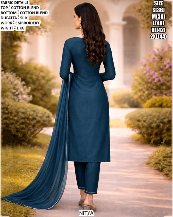 Elegant Embroidered Ethnic Suit Set For Women With Silk Dupatta