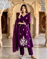 Muslin Cotton Embroidered Suit Set With Organza Dupatta For Women