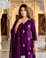 Muslin Cotton Embroidered Suit Set With Organza Dupatta For Women