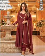 Women’s Georgette Party Wear Suit Set with Gadwal Bottom