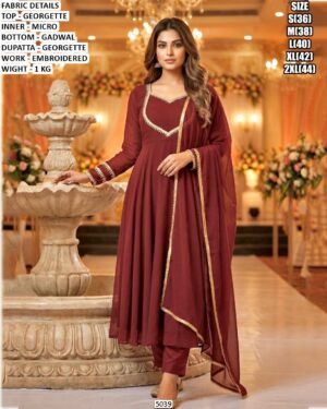 Women’s Georgette Party Wear Suit Set with Gadwal Bottom