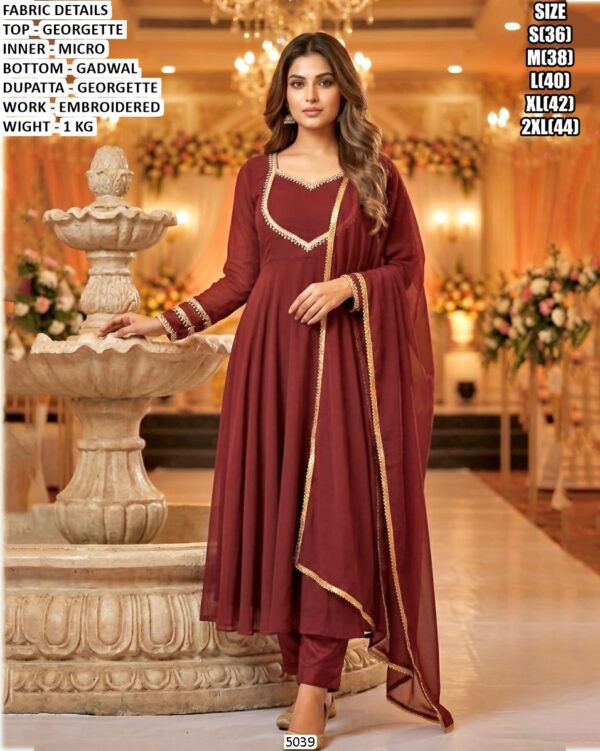 Women’s Georgette Party Wear Suit Set with Gadwal Bottom