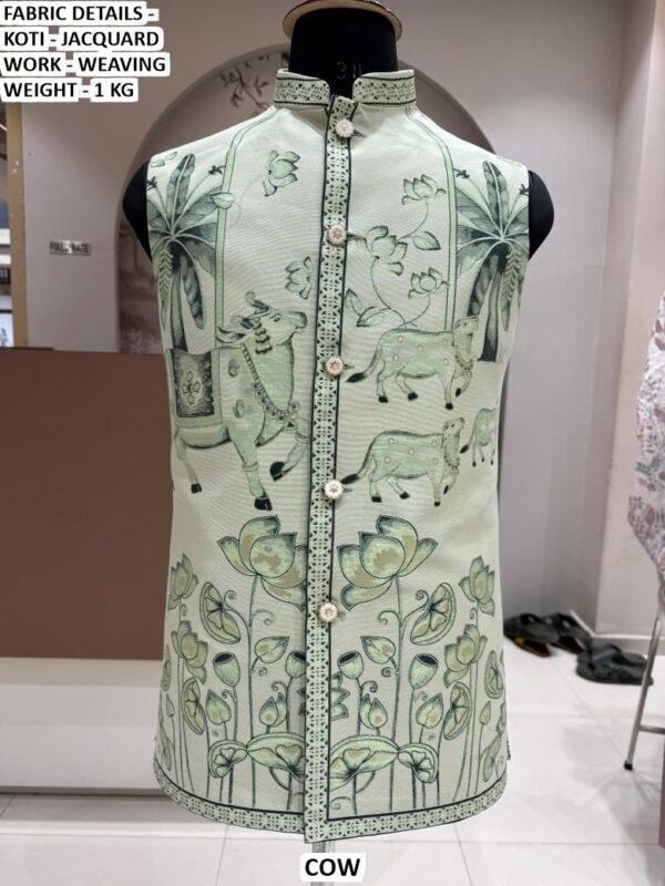 Men’s Ethnic Jacquard Koti with Woven Heritage Print