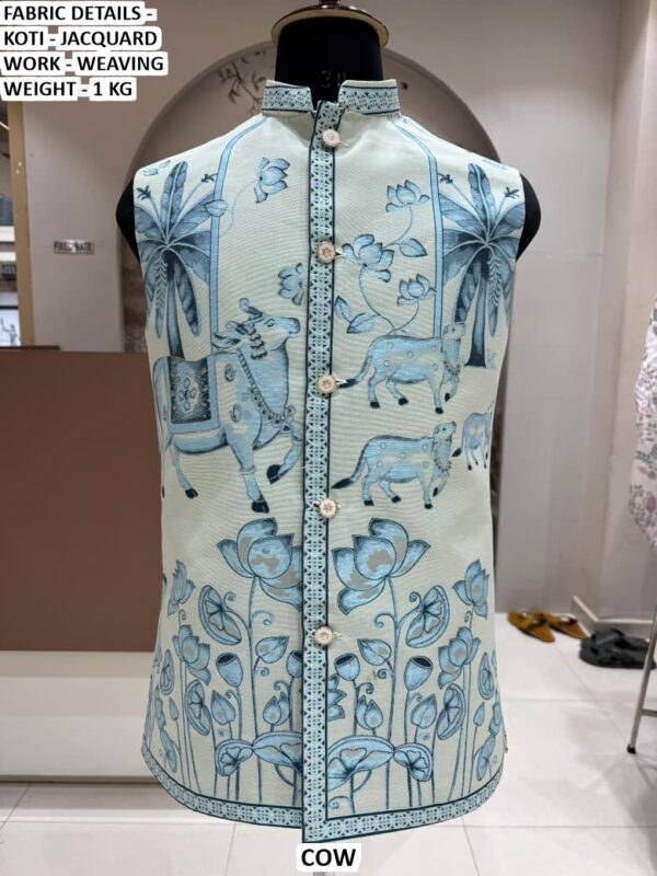 Men’s Ethnic Jacquard Koti with Woven Heritage Print