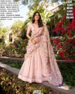 Elegant Pink Party Wear Lehenga Choli With Sequin Work And Embroidered Dupatta