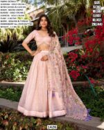 Elegant Pink Party Wear Lehenga Choli With Sequin Work And Embroidered Dupatta