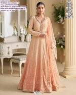Women’s Premium Real Georgette Anarkali Dress With Heavy Chikankari Embroidery