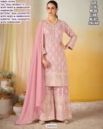 Elegant Party Wear Palazzo Suit In Real Georgette With Embroidery