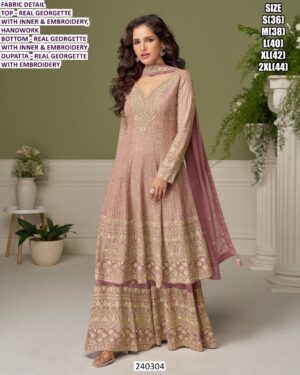 Designer Real Georgette Embroidered Palazzo Suit for Women