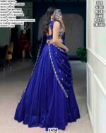 Royal Blue Kashmiri Lehenga Choli With Dupatta For Women