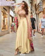 French Crepe Silk Digital Print Jacket Dhoti Set For Women