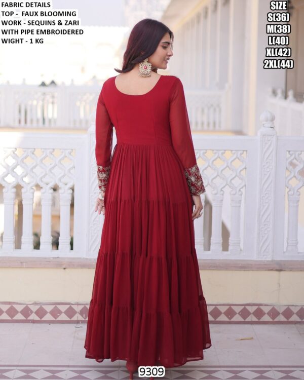 Faux Blooming Designer Gown With Sequins And Zari Work For Women