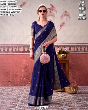 Elegant Chinon Saree For Festive And Traditional Wear