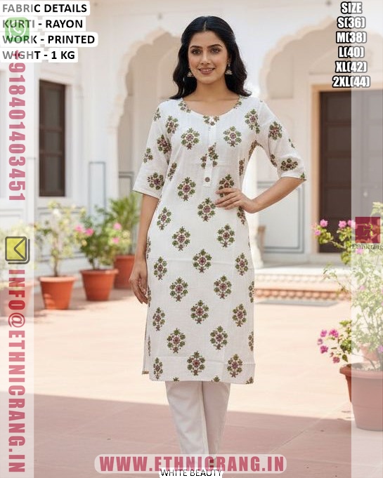 Printed Rayon Daily Wear Kurti For Women