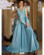 Women Elegant Party Wear Palazzo Suit With Embroidered Kurta
