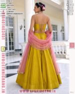 Designer Silk Lehenga Choli For Women With Mirror Work