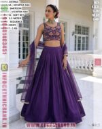 Designer Silk Lehenga Choli For Women With Mirror Work