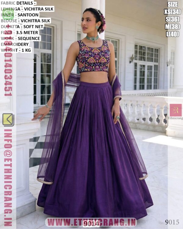 Designer Silk Lehenga Choli For Women With Mirror Work