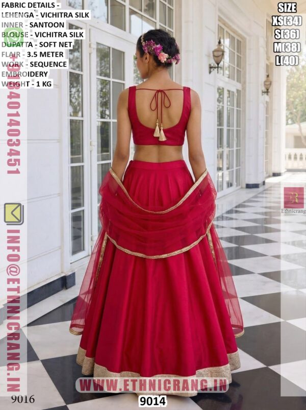 Designer Silk Lehenga Choli For Women With Mirror Work