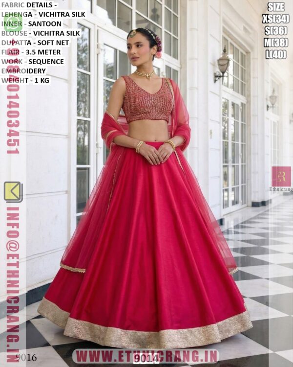 Designer Silk Lehenga Choli For Women With Mirror Work