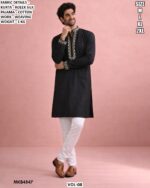 Designer Kurta Pajama Set For Men With Weaving Work