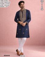 Designer Kurta Pajama Set For Men With Weaving Work