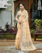 Soft Linen Saree For Women With Woven Border Detail